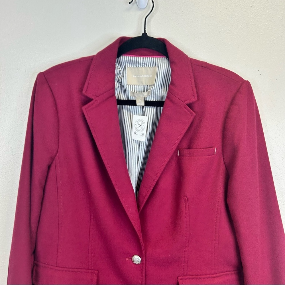 Career Workwear Academia Italian Fabric Size 14 Office Preppy Blazer Banana Rep - Picture 5 of 13